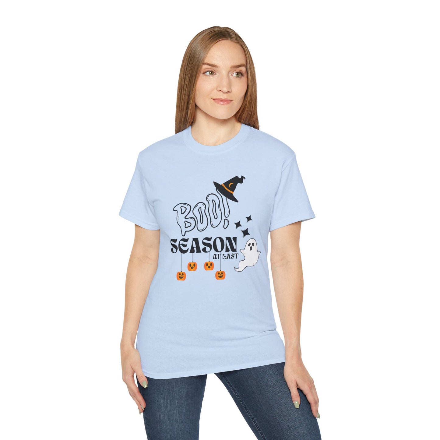 Halloween Unisex Ultra Cotton Tee, Ghost Season Shirt, Boo Season T-Shirt, Spooky Apparel, Fall Fashion, Halloween Costume Top