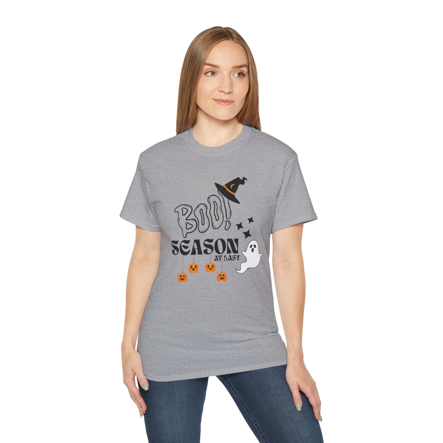 Halloween Unisex Ultra Cotton Tee, Ghost Season Shirt, Boo Season T-Shirt, Spooky Apparel, Fall Fashion, Halloween Costume Top