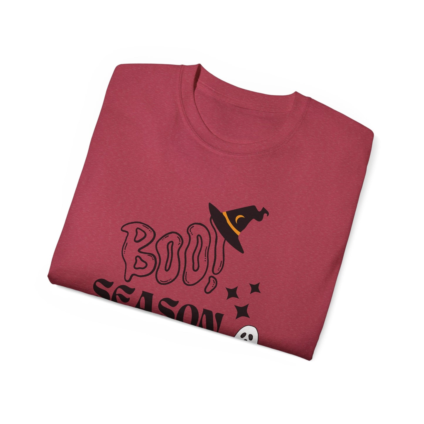 Halloween Unisex Ultra Cotton Tee, Ghost Season Shirt, Boo Season T-Shirt, Spooky Apparel, Fall Fashion, Halloween Costume Top