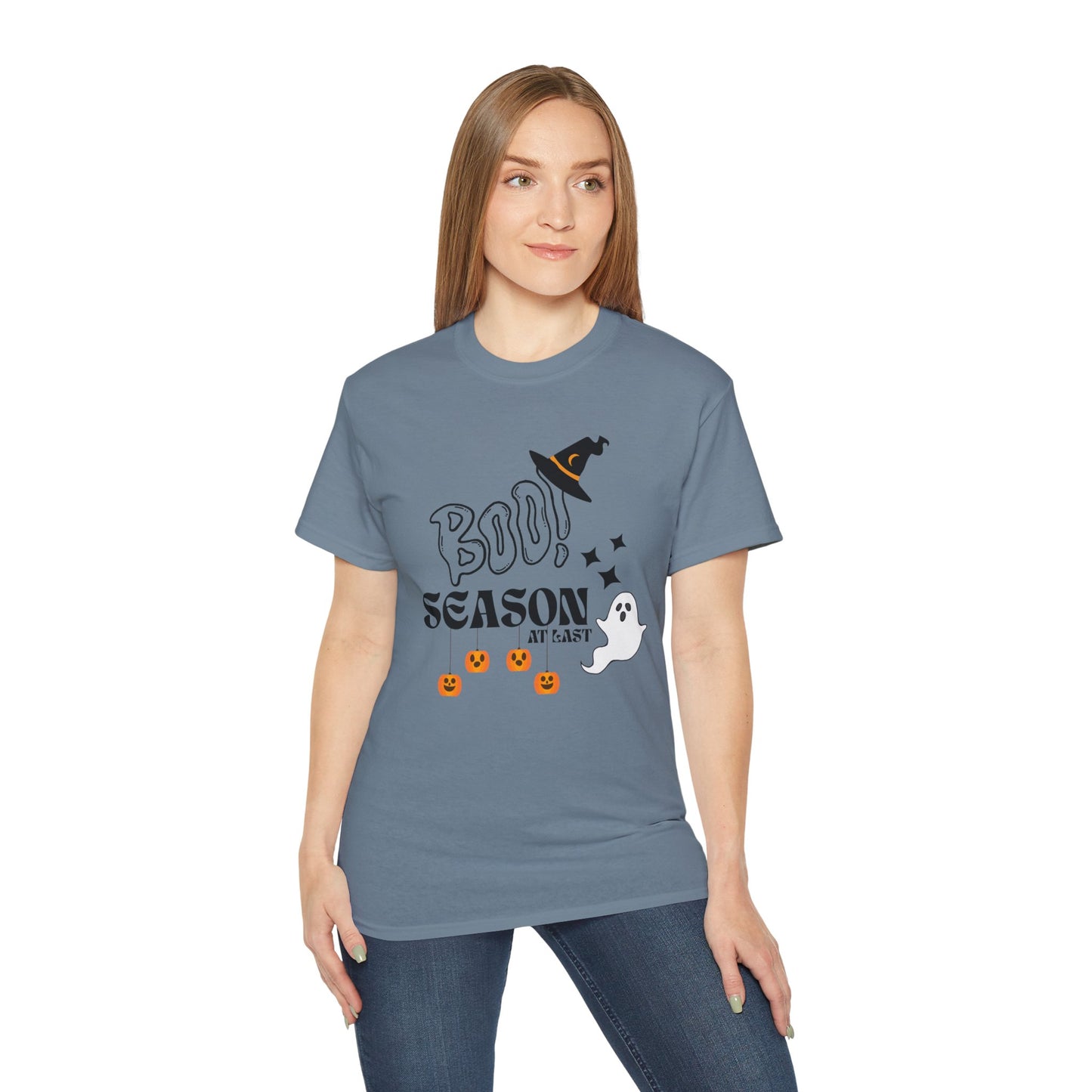 Halloween Unisex Ultra Cotton Tee, Ghost Season Shirt, Boo Season T-Shirt, Spooky Apparel, Fall Fashion, Halloween Costume Top