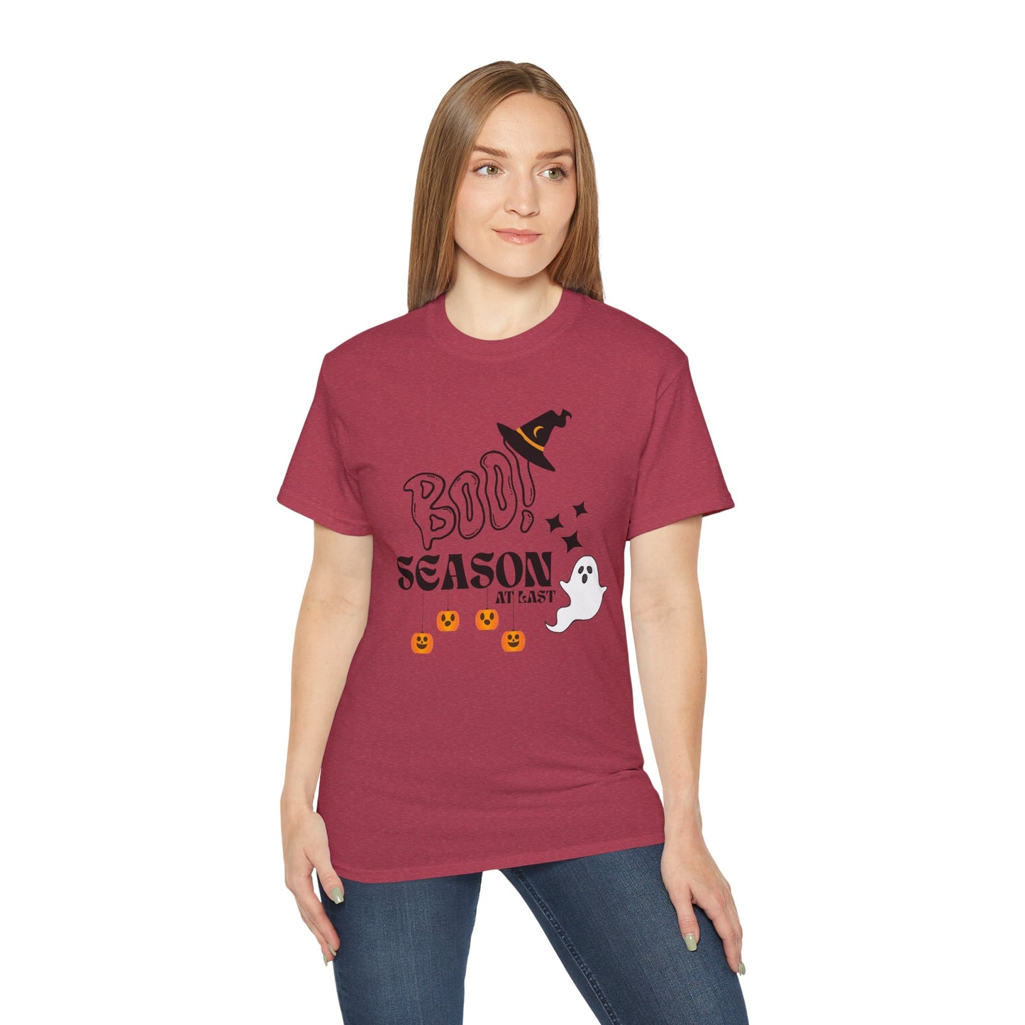 Halloween Unisex Ultra Cotton Tee, Ghost Season Shirt, Boo Season T-Shirt, Spooky Apparel, Fall Fashion, Halloween Costume Top