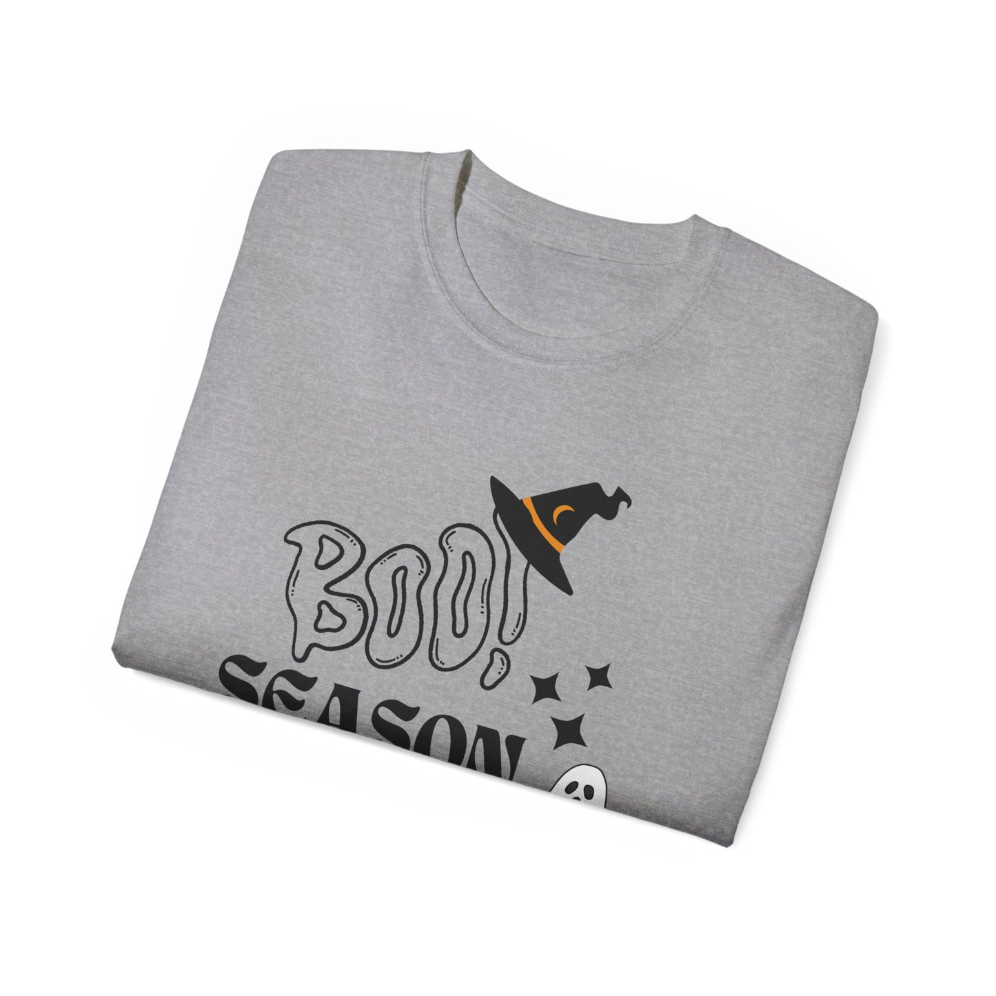 Halloween Unisex Ultra Cotton Tee, Ghost Season Shirt, Boo Season T-Shirt, Spooky Apparel, Fall Fashion, Halloween Costume Top