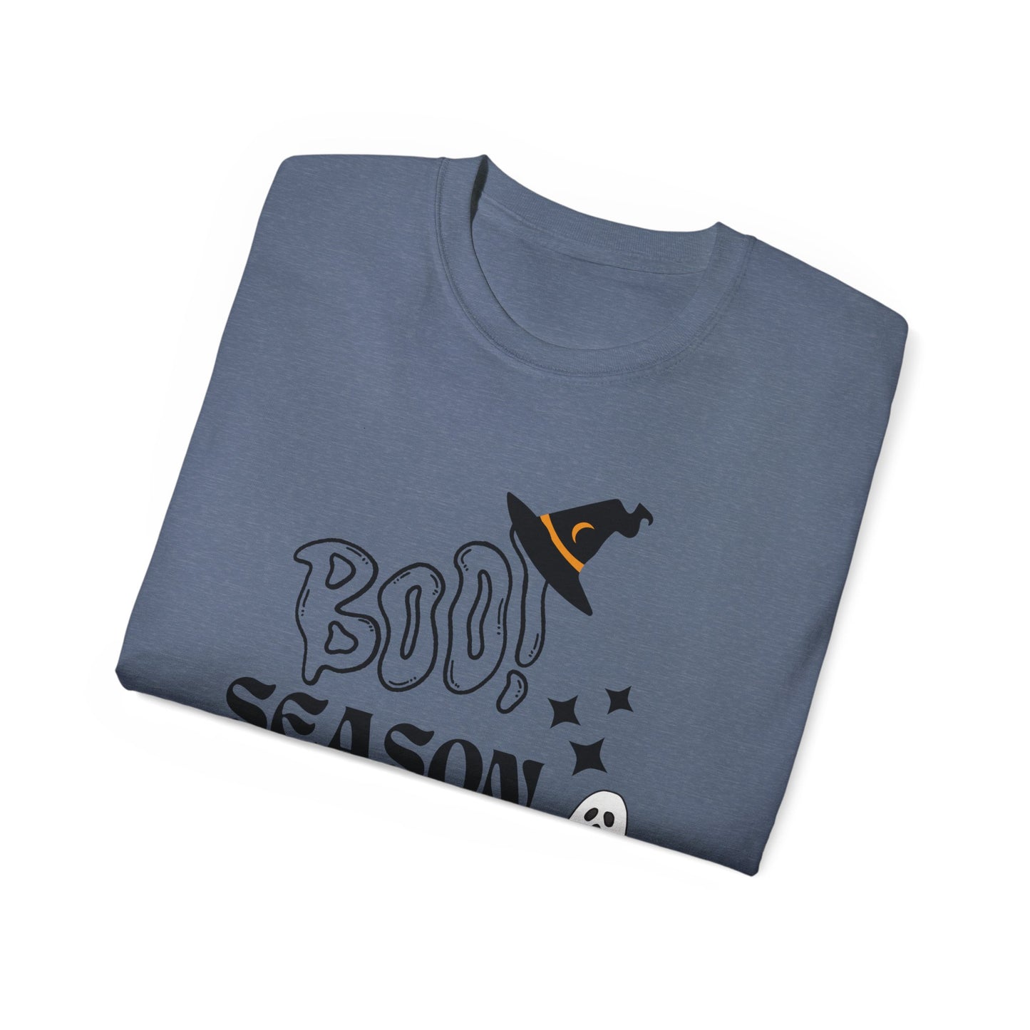 Halloween Unisex Ultra Cotton Tee, Ghost Season Shirt, Boo Season T-Shirt, Spooky Apparel, Fall Fashion, Halloween Costume Top