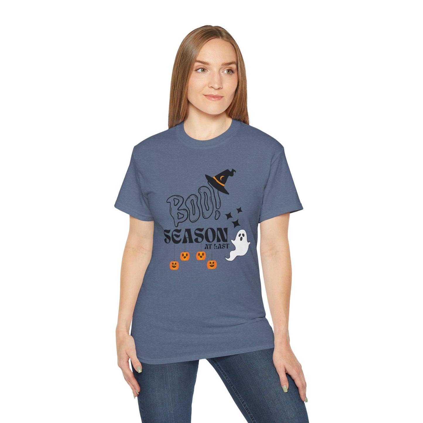 Halloween Unisex Ultra Cotton Tee, Ghost Season Shirt, Boo Season T-Shirt, Spooky Apparel, Fall Fashion, Halloween Costume Top