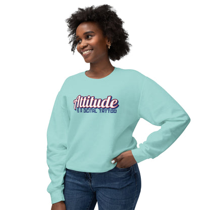 Attitude Digital Tattoo Cozy Unisex Lightweight Crewneck Sweatshirt
