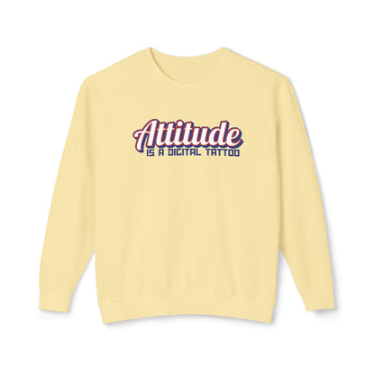 Attitude Digital Tattoo Cozy Unisex Lightweight Crewneck Sweatshirt