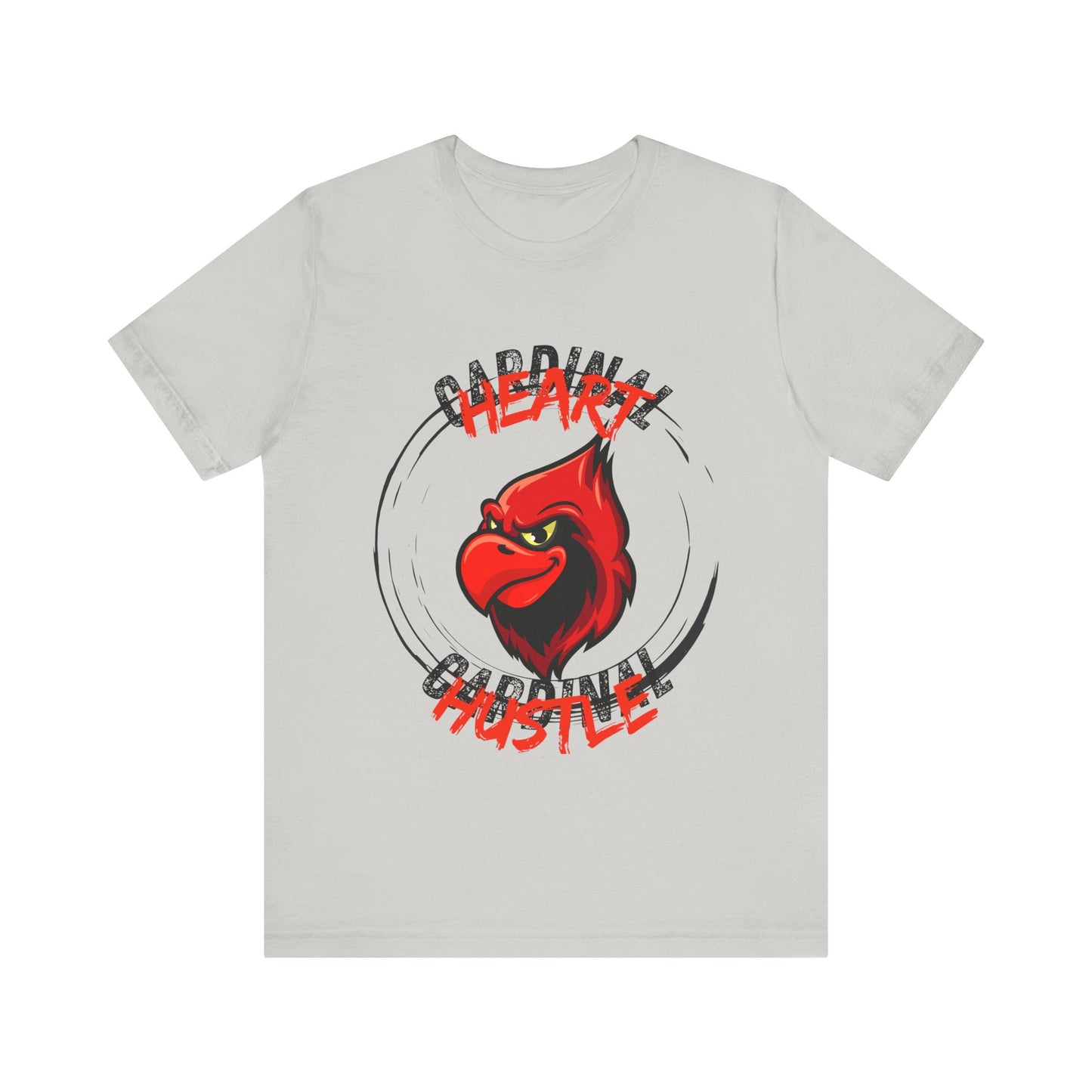 Unisex Hustle Heart Tee - Cardinal Spirit Shirt, Perfect Gift for Sports Fans, Casual Wear, Team Pride, Everyday Comfort