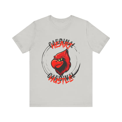 Unisex Hustle Heart Tee - Cardinal Spirit Shirt, Perfect Gift for Sports Fans, Casual Wear, Team Pride, Everyday Comfort