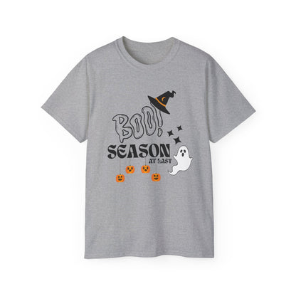 Halloween Unisex Ultra Cotton Tee, Ghost Season Shirt, Boo Season T-Shirt, Spooky Apparel, Fall Fashion, Halloween Costume Top