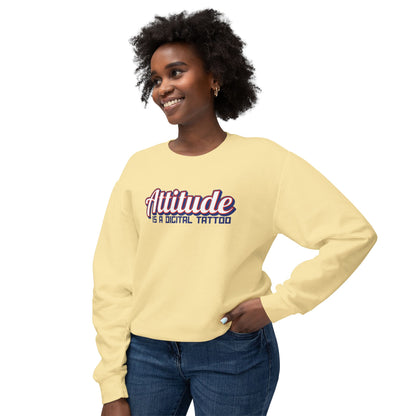 Attitude Digital Tattoo Cozy Unisex Lightweight Crewneck Sweatshirt