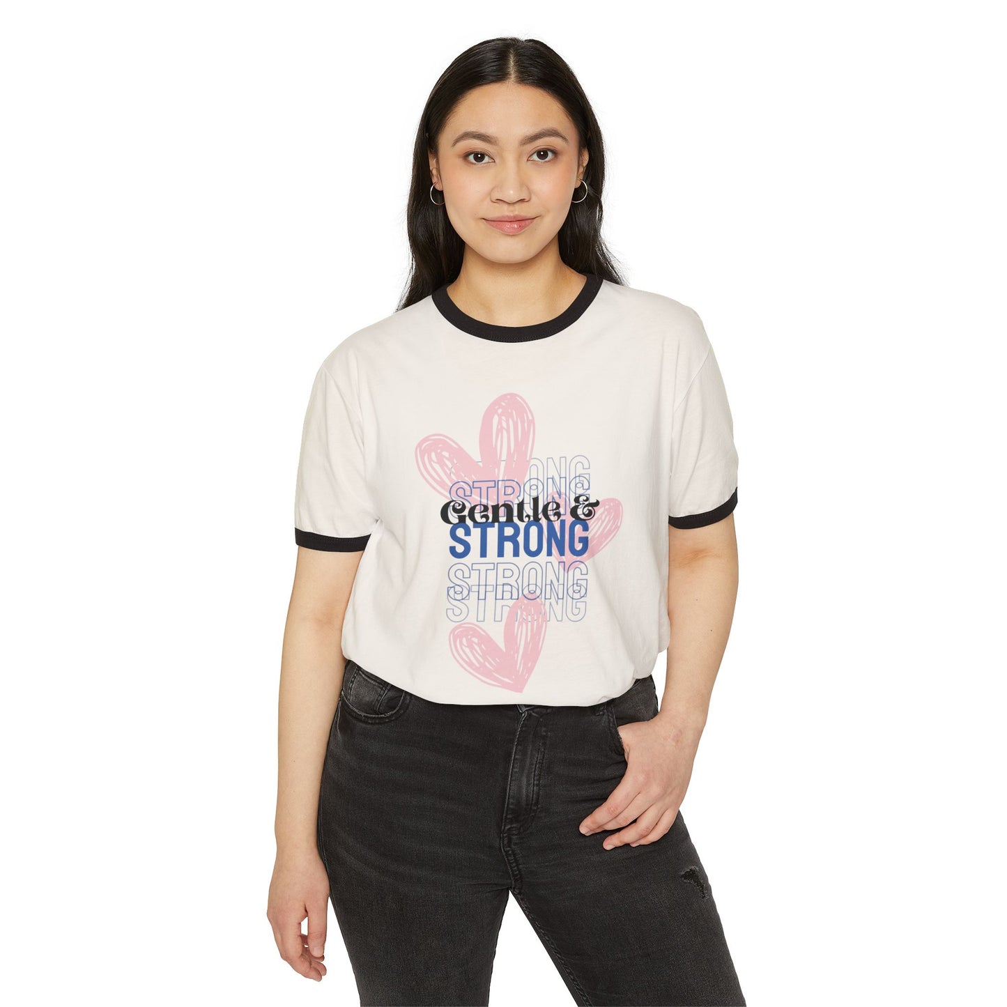 Gentle & Strong Unisex Cotton Sports Casual Lightweight Comfortable Ringer T-Shirt