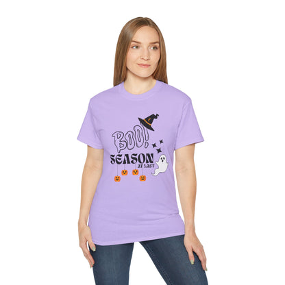 Halloween Unisex Ultra Cotton Tee, Ghost Season Shirt, Boo Season T-Shirt, Spooky Apparel, Fall Fashion, Halloween Costume Top