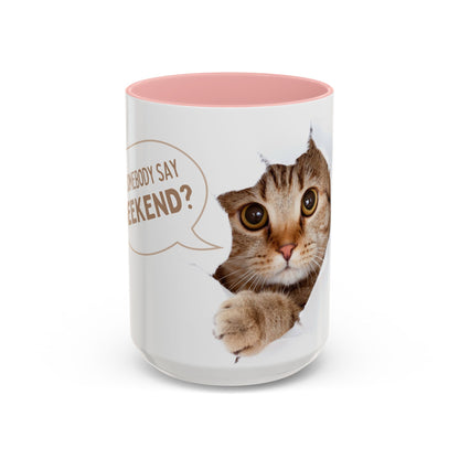 Playful Cat Coffee Mug - Fun Ceramic Cup for Cat Lovers, Perfect for Weekend Vibes, Gift for Birthdays and Holidays, Cute Pet-Themed [...]