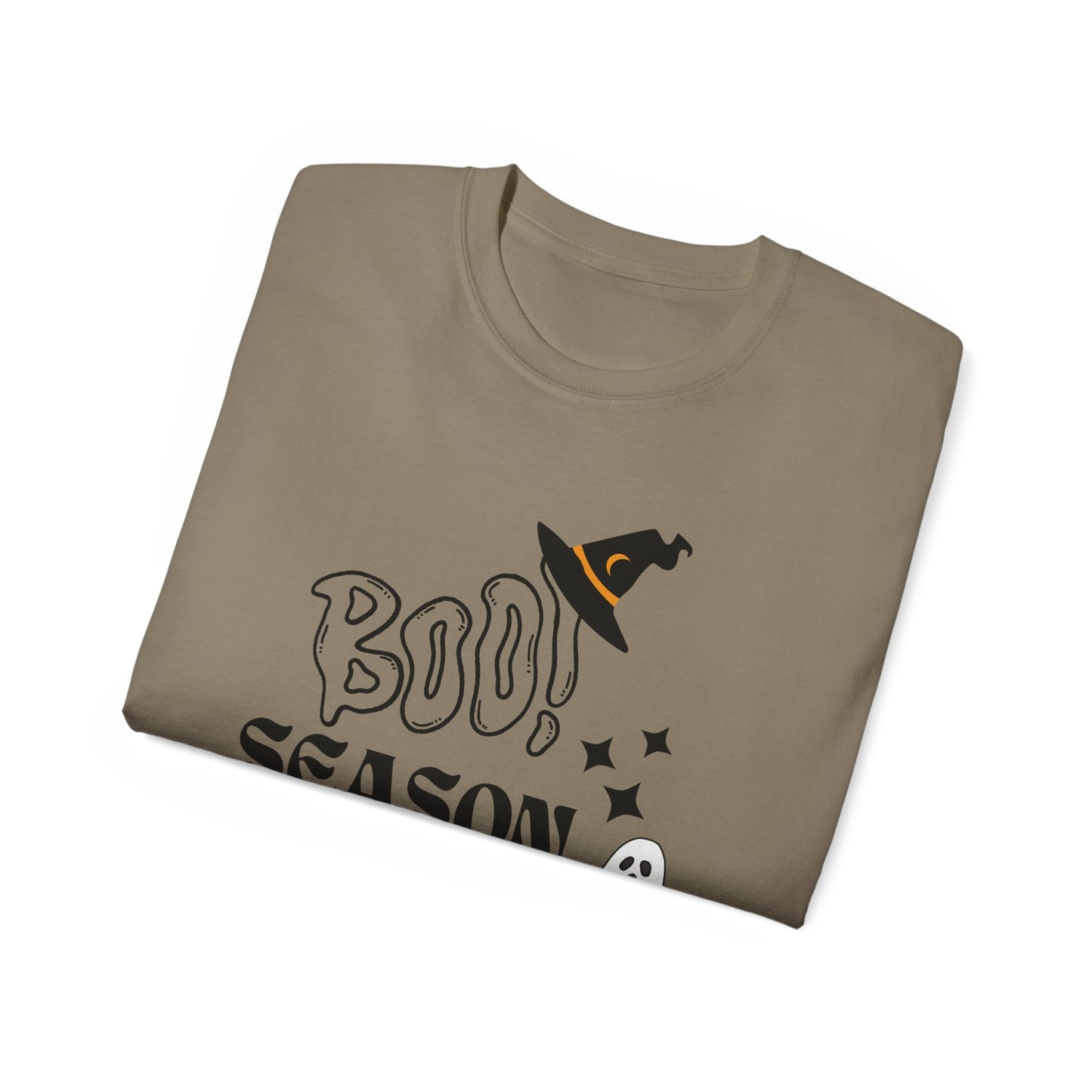 Halloween Unisex Ultra Cotton Tee, Ghost Season Shirt, Boo Season T-Shirt, Spooky Apparel, Fall Fashion, Halloween Costume Top
