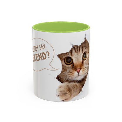 Playful Cat Coffee Mug - Fun Ceramic Cup for Cat Lovers, Perfect for Weekend Vibes, Gift for Birthdays and Holidays, Cute Pet-Themed [...]