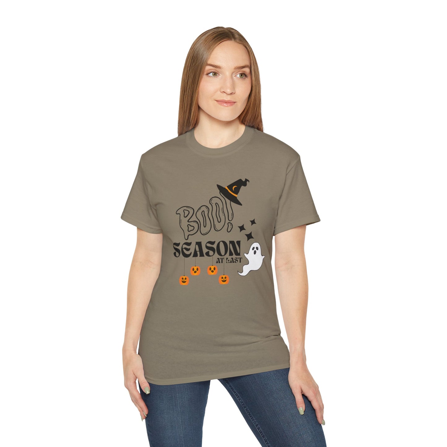 Halloween Unisex Ultra Cotton Tee, Ghost Season Shirt, Boo Season T-Shirt, Spooky Apparel, Fall Fashion, Halloween Costume Top