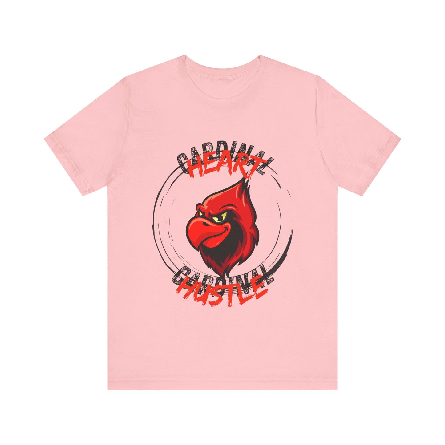 Unisex Hustle Heart Tee - Cardinal Spirit Shirt, Perfect Gift for Sports Fans, Casual Wear, Team Pride, Everyday Comfort