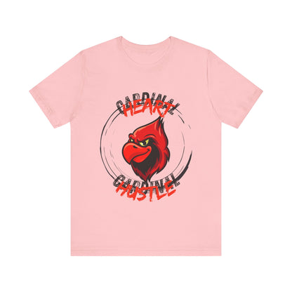 Unisex Hustle Heart Tee - Cardinal Spirit Shirt, Perfect Gift for Sports Fans, Casual Wear, Team Pride, Everyday Comfort