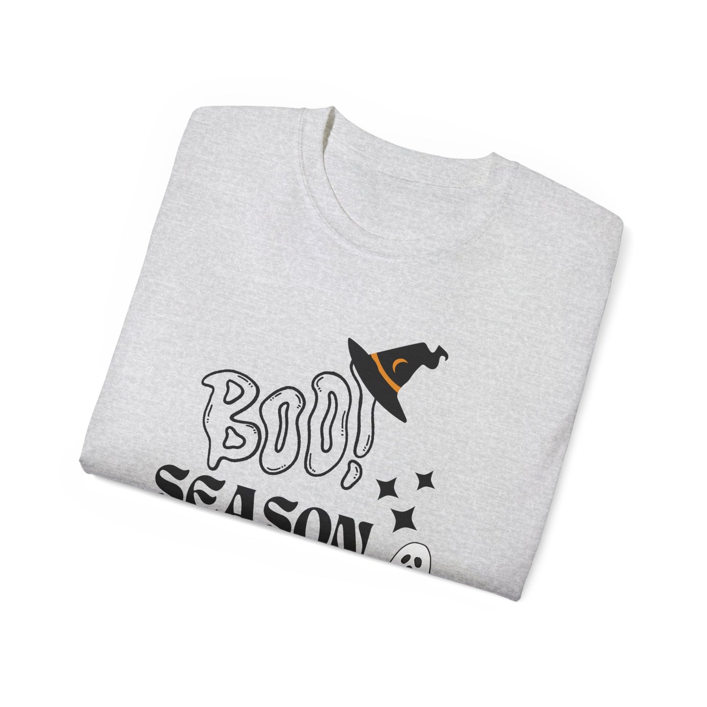 Halloween Unisex Ultra Cotton Tee, Ghost Season Shirt, Boo Season T-Shirt, Spooky Apparel, Fall Fashion, Halloween Costume Top