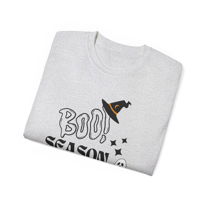 Halloween Unisex Ultra Cotton Tee, Ghost Season Shirt, Boo Season T-Shirt, Spooky Apparel, Fall Fashion, Halloween Costume Top