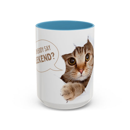 Playful Cat Coffee Mug - Fun Ceramic Cup for Cat Lovers, Perfect for Weekend Vibes, Gift for Birthdays and Holidays, Cute Pet-Themed [...]