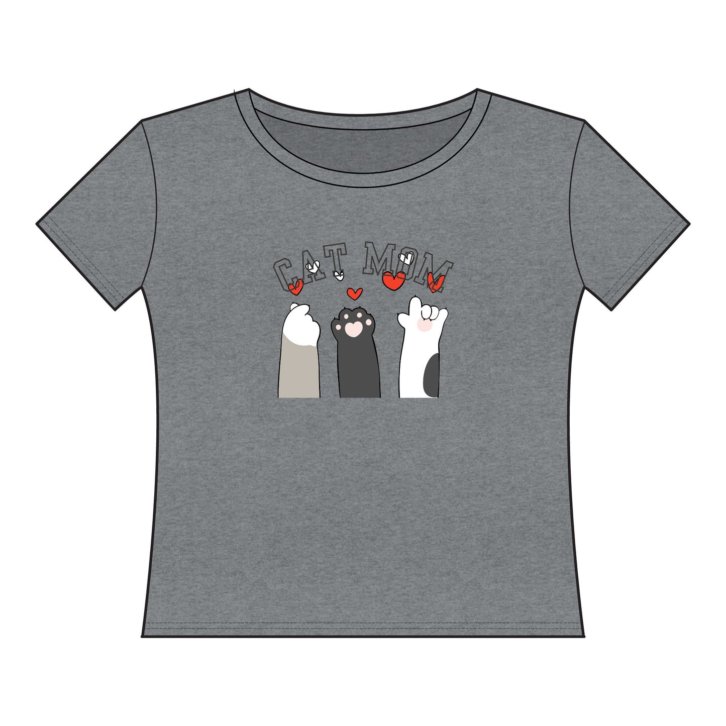 Cat Mom Curvy Comfy Comfortable Cute Casual Gift Lounging Jersey Tee Shirt