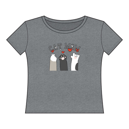 Cat Mom Curvy Comfy Comfortable Cute Casual Gift Lounging Jersey Tee Shirt