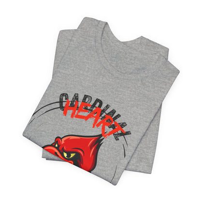 Unisex Hustle Heart Tee - Cardinal Spirit Shirt, Perfect Gift for Sports Fans, Casual Wear, Team Pride, Everyday Comfort