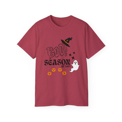 Halloween Unisex Ultra Cotton Tee, Ghost Season Shirt, Boo Season T-Shirt, Spooky Apparel, Fall Fashion, Halloween Costume Top