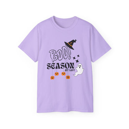 Halloween Unisex Ultra Cotton Tee, Ghost Season Shirt, Boo Season T-Shirt, Spooky Apparel, Fall Fashion, Halloween Costume Top