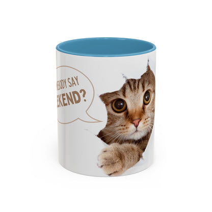 Playful Cat Coffee Mug - Fun Ceramic Cup for Cat Lovers, Perfect for Weekend Vibes, Gift for Birthdays and Holidays, Cute Pet-Themed [...]