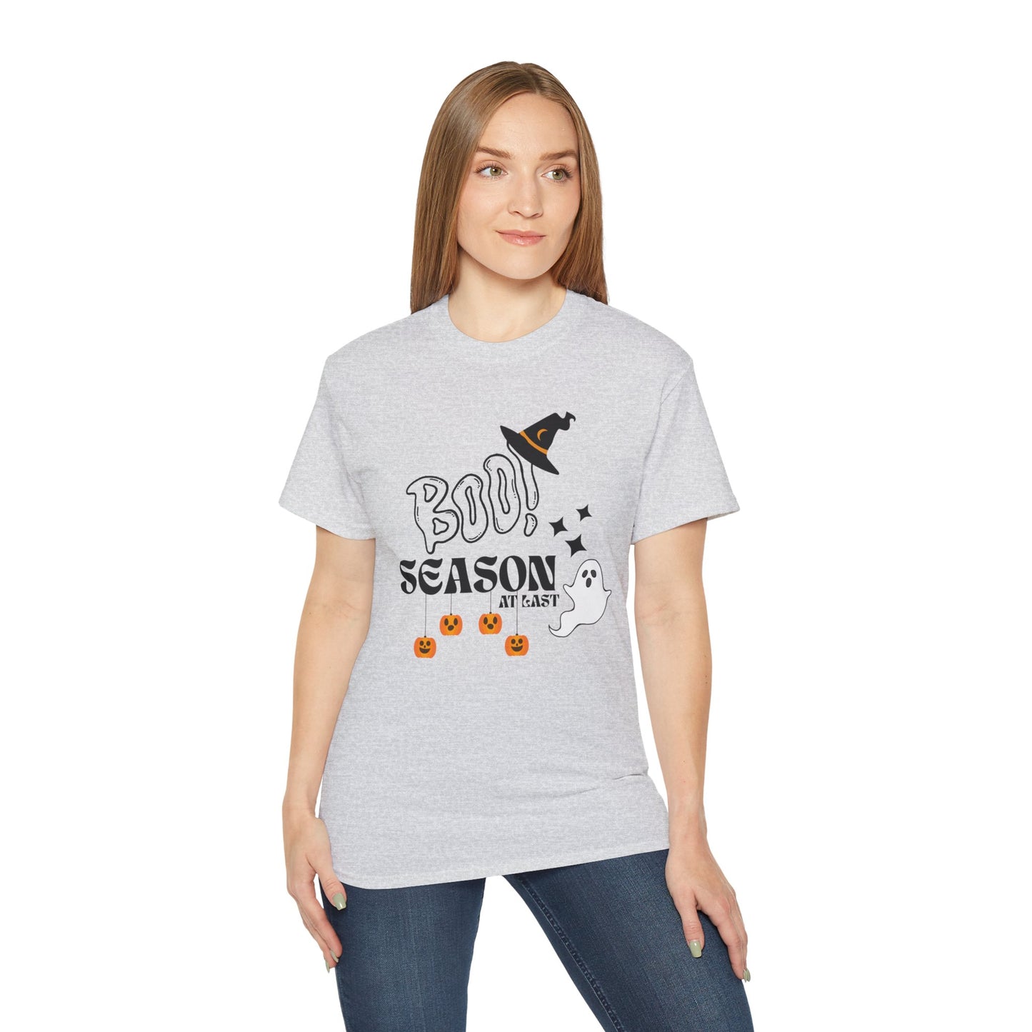 Halloween Unisex Ultra Cotton Tee, Ghost Season Shirt, Boo Season T-Shirt, Spooky Apparel, Fall Fashion, Halloween Costume Top