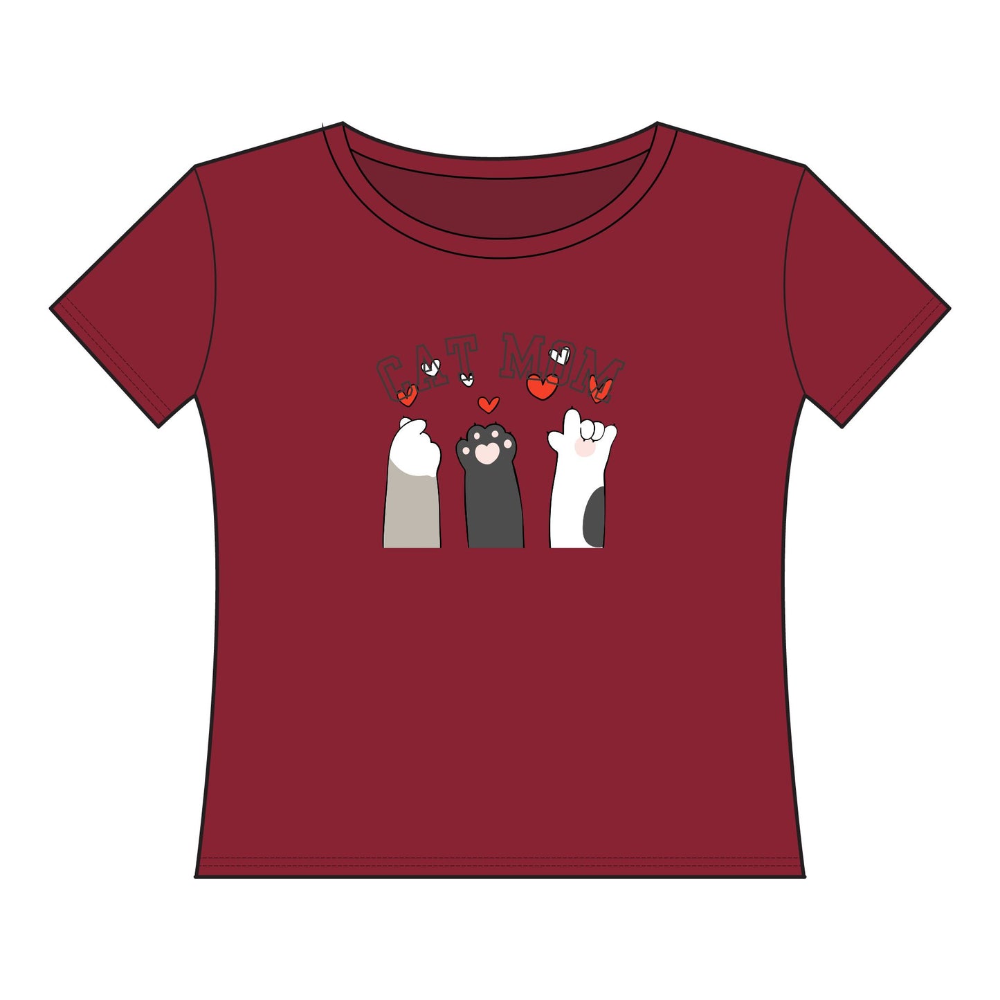 Cat Mom Curvy Comfy Comfortable Cute Casual Gift Lounging Jersey Tee Shirt
