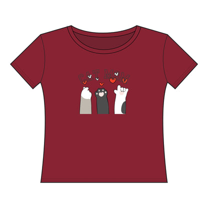 Cat Mom Curvy Comfy Comfortable Cute Casual Gift Lounging Jersey Tee Shirt