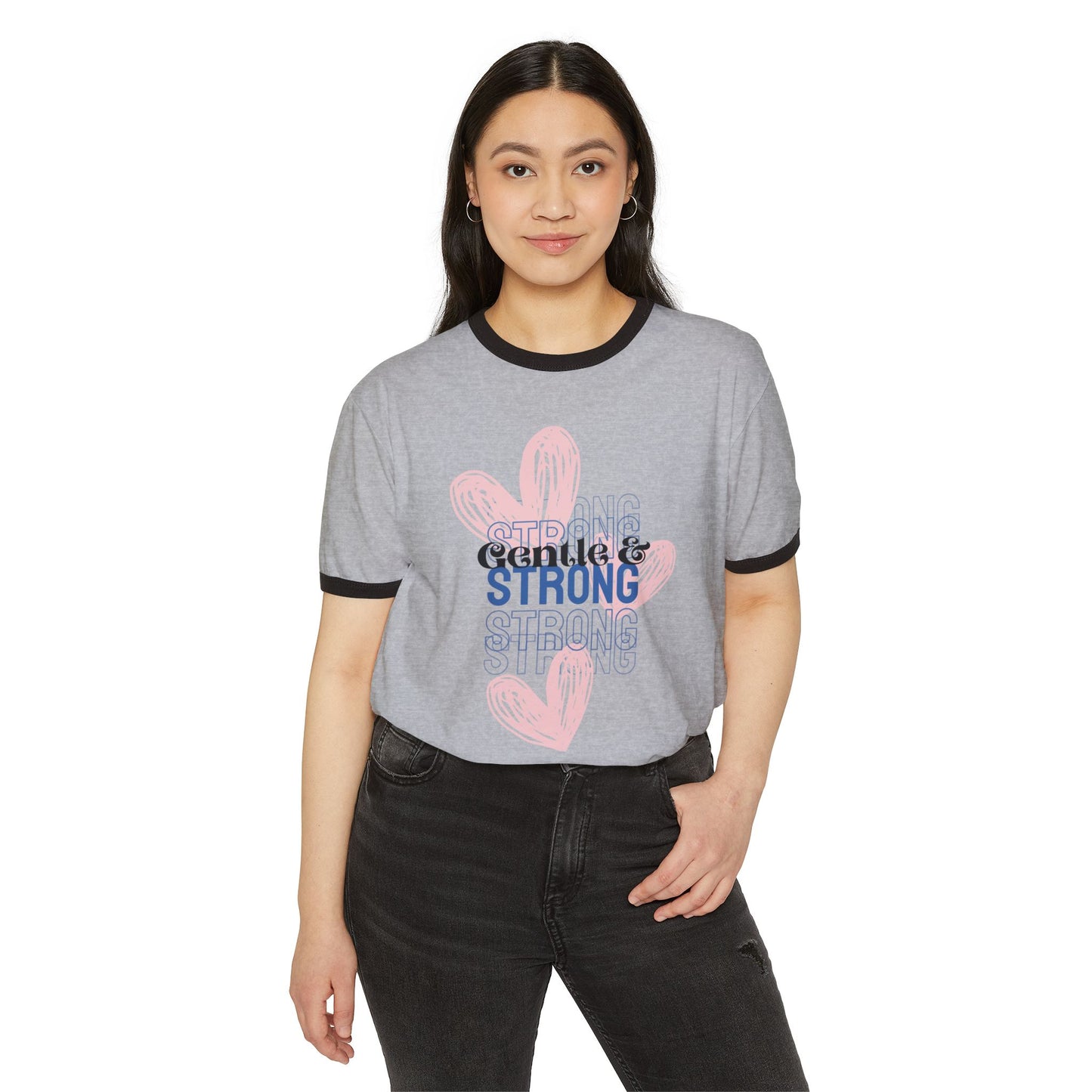 Gentle & Strong Unisex Cotton Sports Casual Lightweight Comfortable Ringer T-Shirt