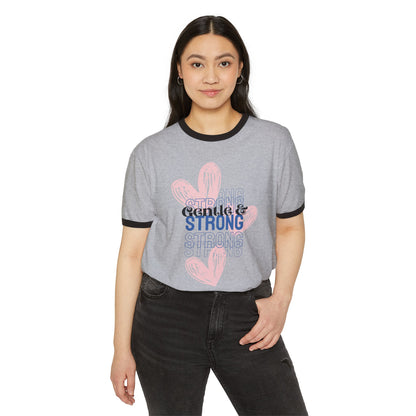 Gentle & Strong Unisex Cotton Sports Casual Lightweight Comfortable Ringer T-Shirt