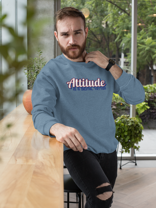 Attitude Digital Tattoo Cozy Unisex Lightweight Crewneck Sweatshirt