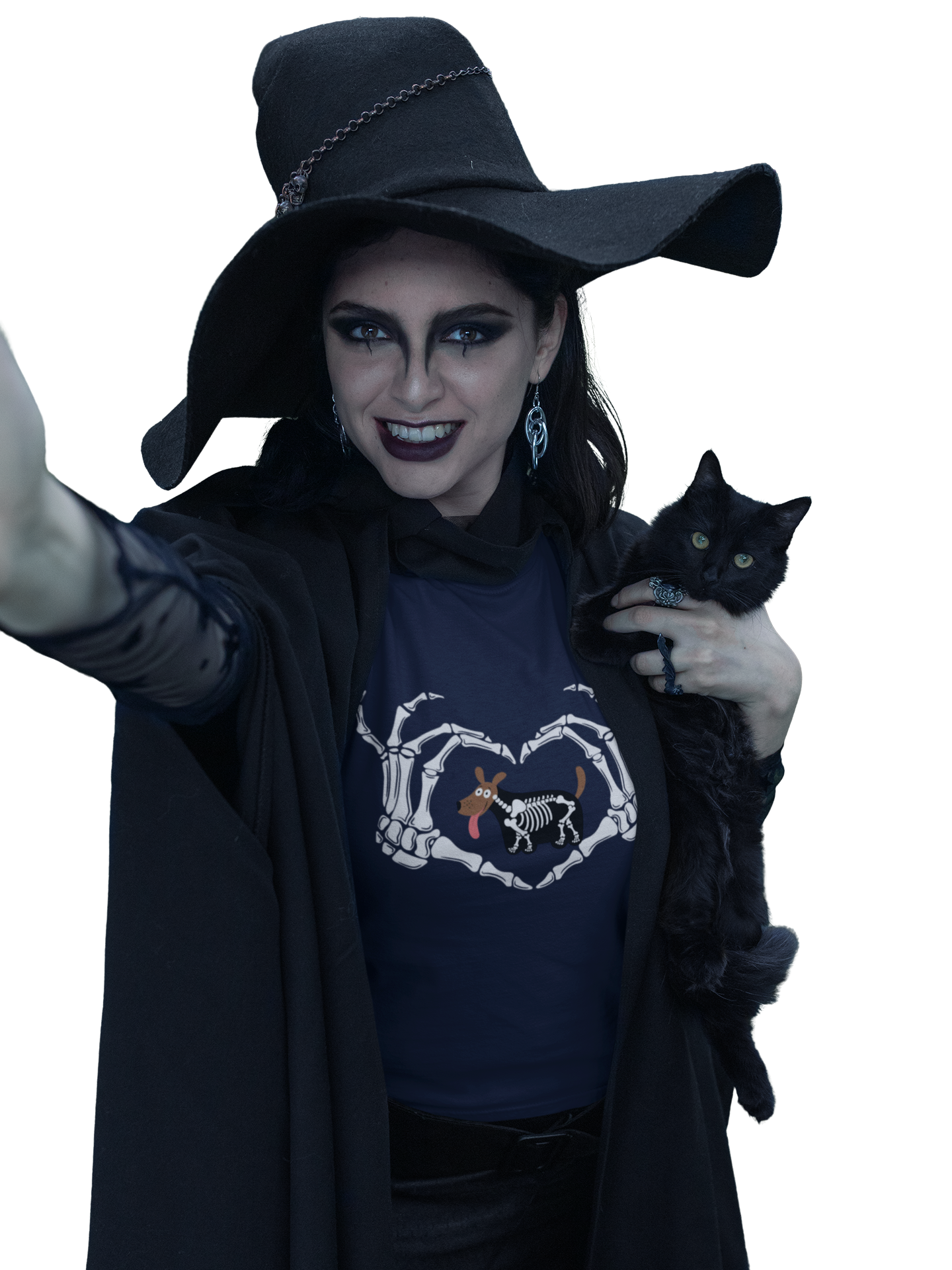 Halloween Spooky, Unisex Graphic, Short Sleeve Skeleton Heart Tee T-Shirt, Gift for Dog Lovers, Fall Fashion, Unique Halloween Outfit