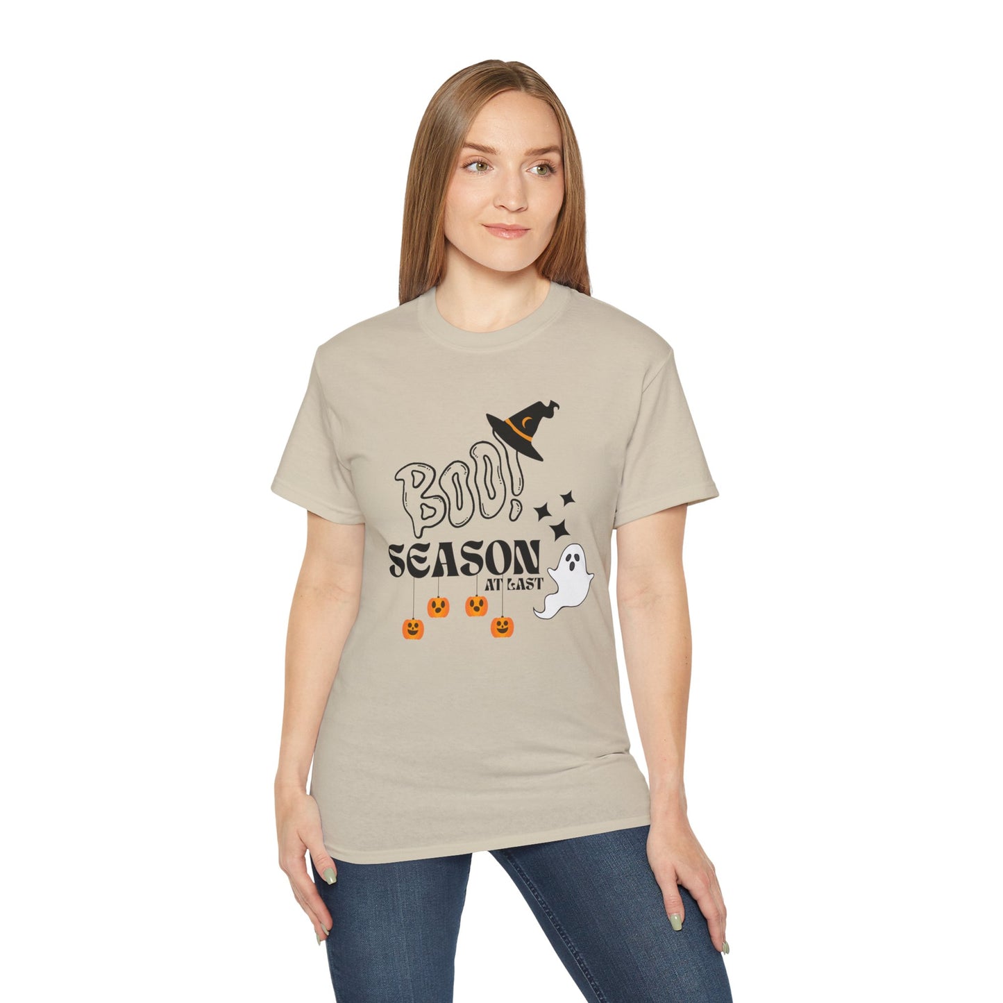 Halloween Unisex Ultra Cotton Tee, Ghost Season Shirt, Boo Season T-Shirt, Spooky Apparel, Fall Fashion, Halloween Costume Top