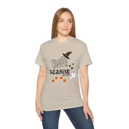Halloween Unisex Ultra Cotton Tee, Ghost Season Shirt, Boo Season T-Shirt, Spooky Apparel, Fall Fashion, Halloween Costume Top
