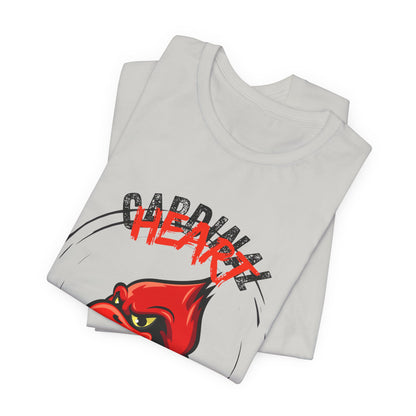 Unisex Hustle Heart Tee - Cardinal Spirit Shirt, Perfect Gift for Sports Fans, Casual Wear, Team Pride, Everyday Comfort