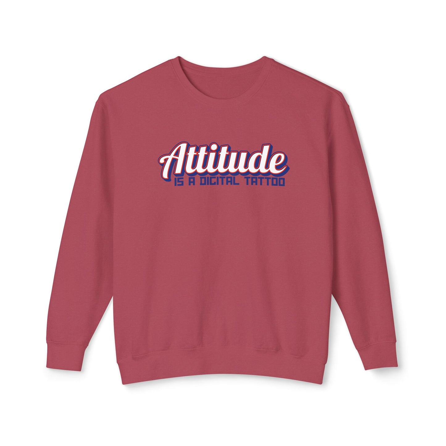 Attitude Digital Tattoo Cozy Unisex Lightweight Crewneck Sweatshirt