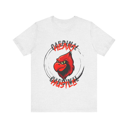 Unisex Hustle Heart Tee - Cardinal Spirit Shirt, Perfect Gift for Sports Fans, Casual Wear, Team Pride, Everyday Comfort
