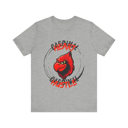 Unisex Hustle Heart Tee - Cardinal Spirit Shirt, Perfect Gift for Sports Fans, Casual Wear, Team Pride, Everyday Comfort