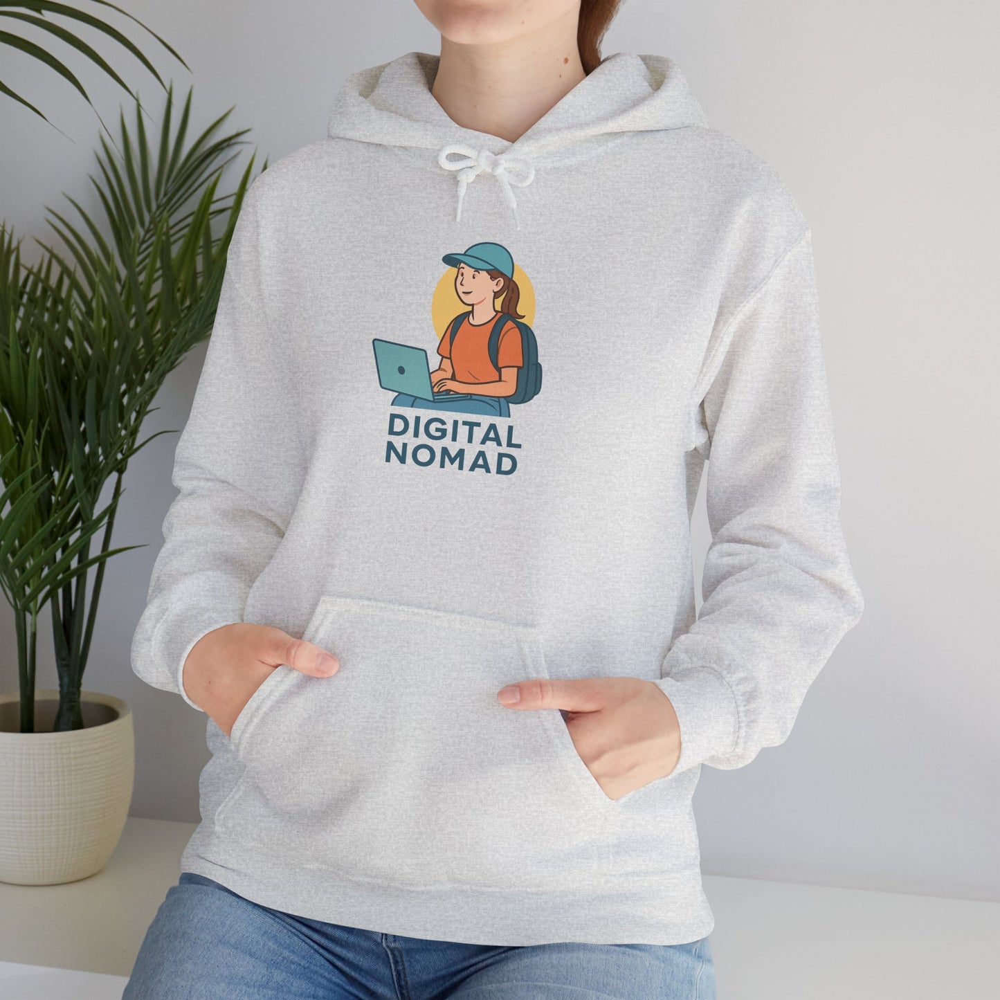 Comfortable, Stylish, Casual Unisex, Female Digital Nomad Coffee Shop Hoodie, Wardrobe Staple, Modern, Independent