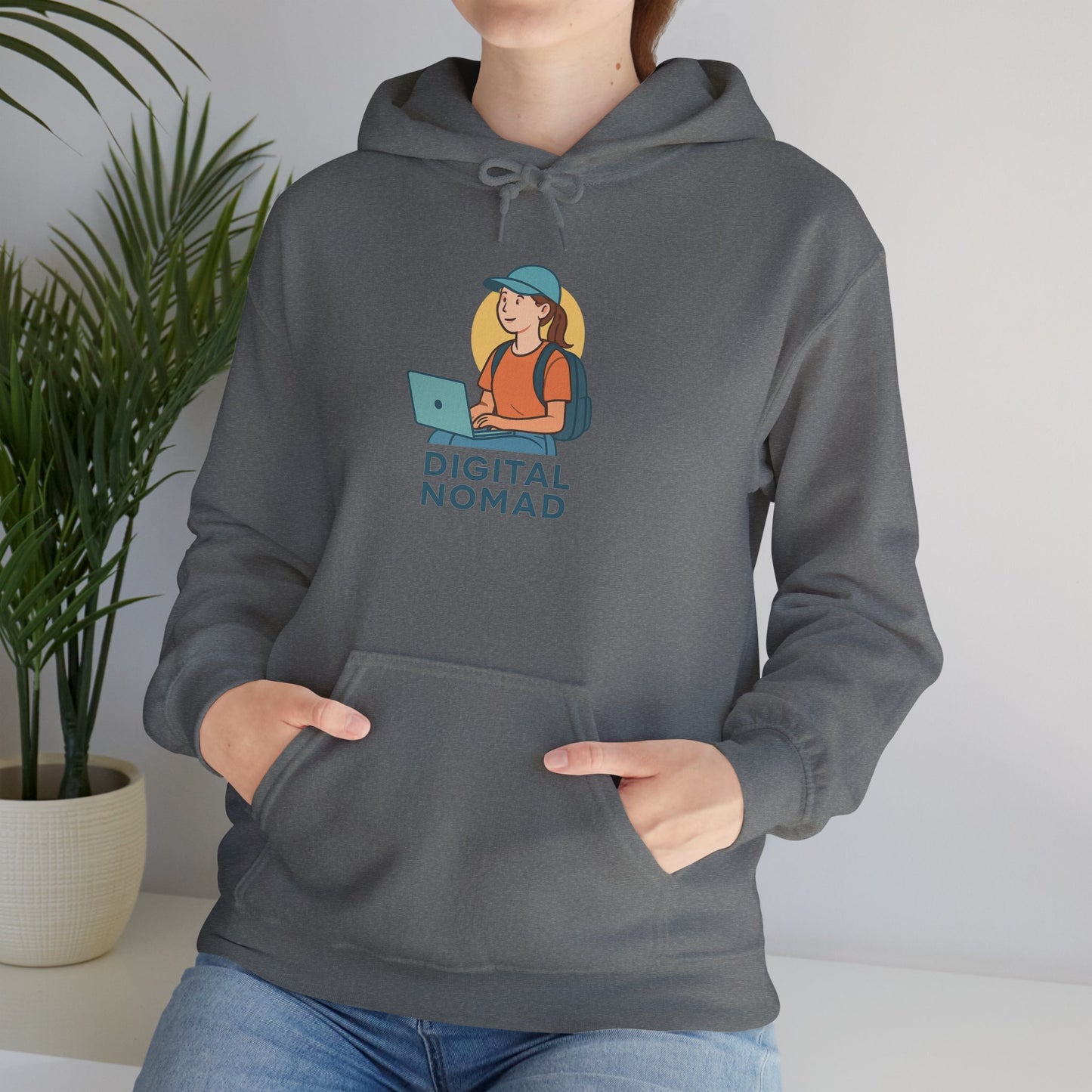 Comfortable, Stylish, Casual Unisex, Female Digital Nomad Coffee Shop Hoodie, Wardrobe Staple, Modern, Independent