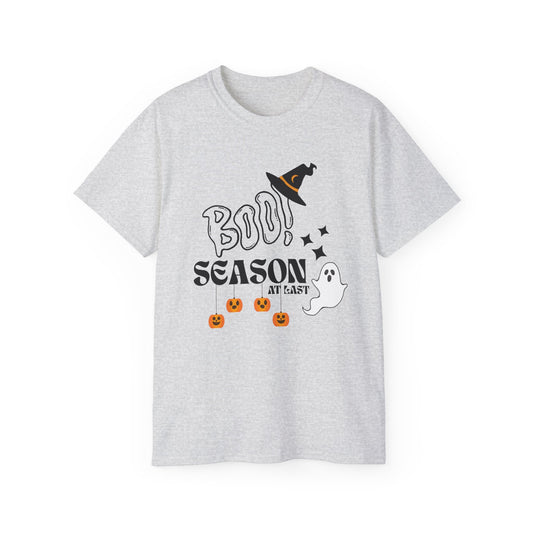 Halloween Unisex Ultra Cotton Tee, Ghost Season Shirt, Boo Season T-Shirt, Spooky Apparel, Fall Fashion, Halloween Costume Top