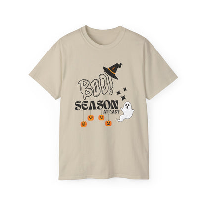 Halloween Unisex Ultra Cotton Tee, Ghost Season Shirt, Boo Season T-Shirt, Spooky Apparel, Fall Fashion, Halloween Costume Top
